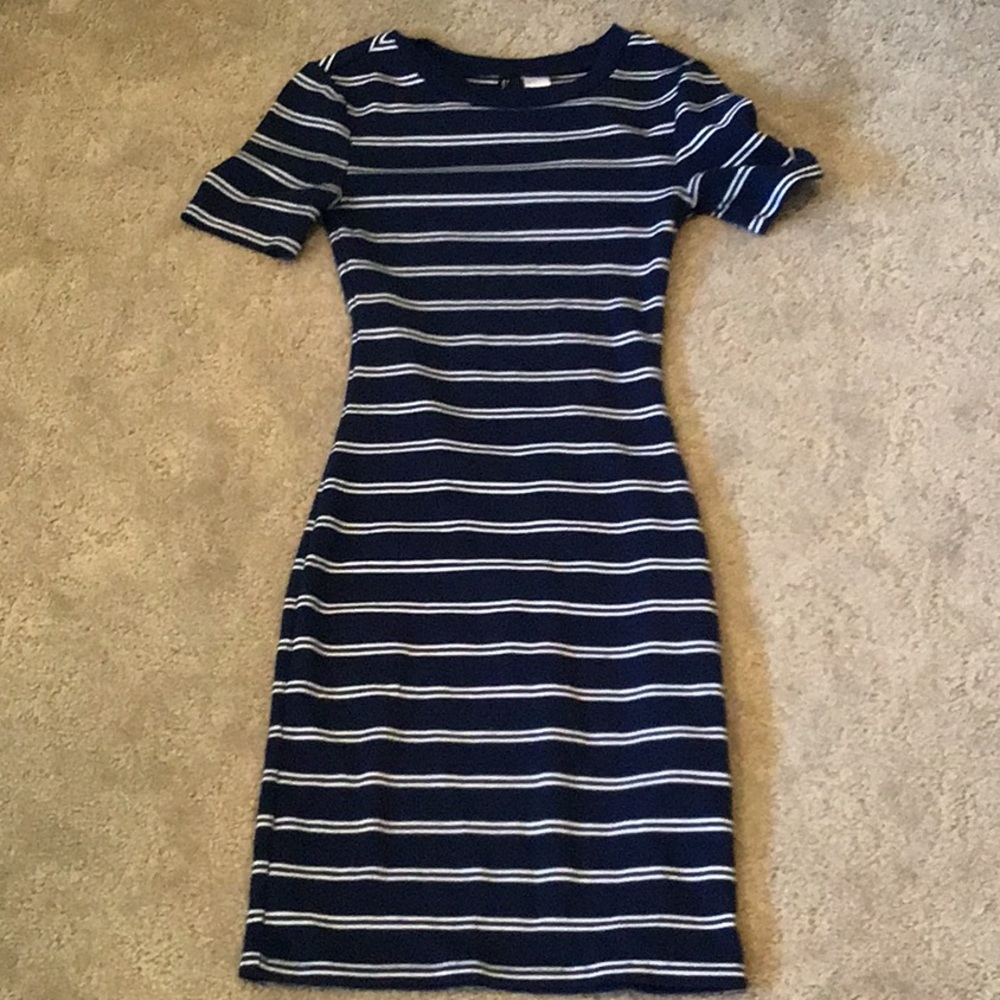 Striped Divided Bodycon Dress